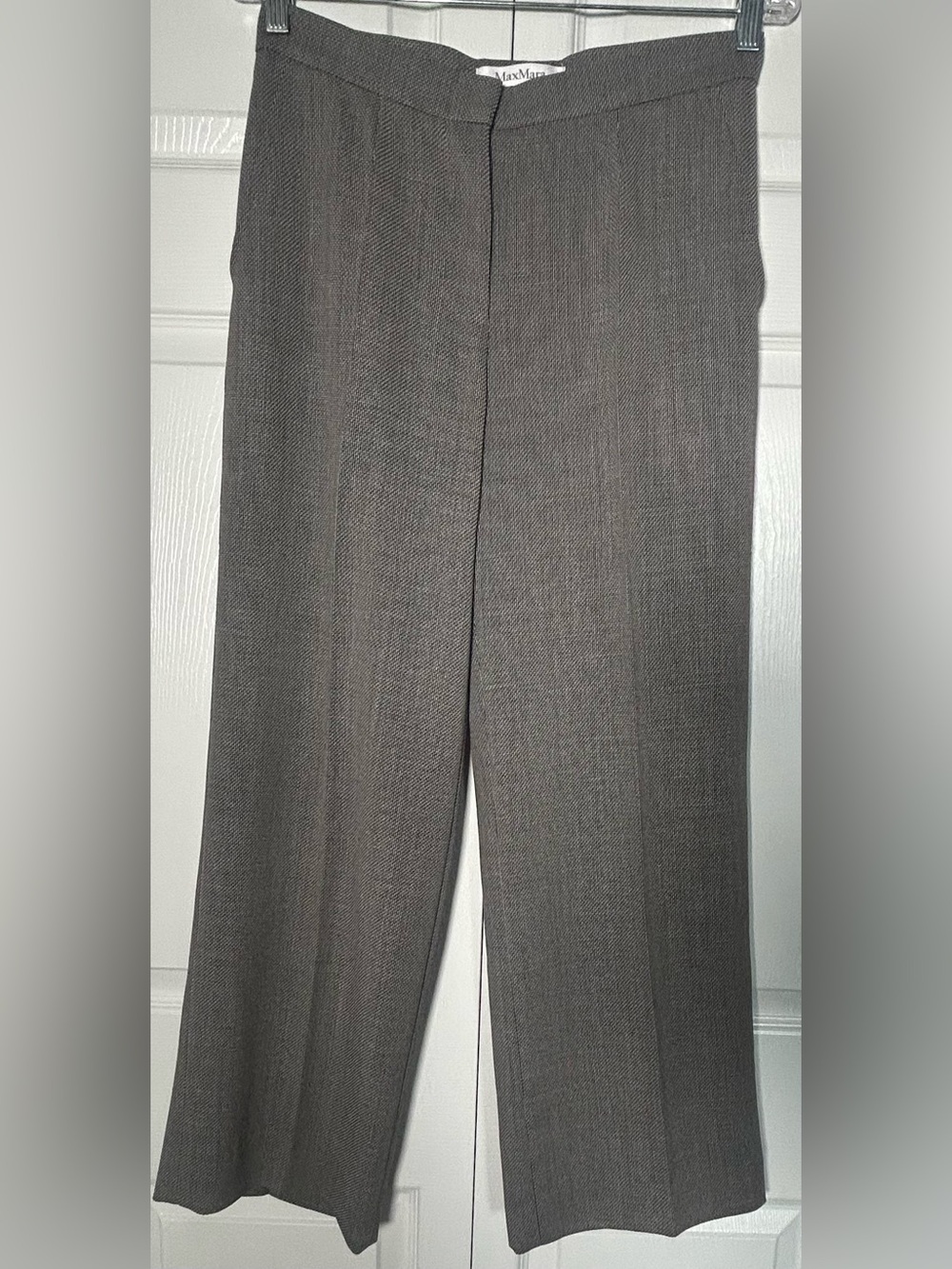 MaxMara Tailored Wool black and white micro-check trousers